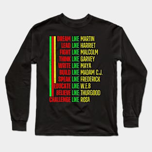 Black History Pride Martin Black Afro African Long Sleeve T-Shirt
